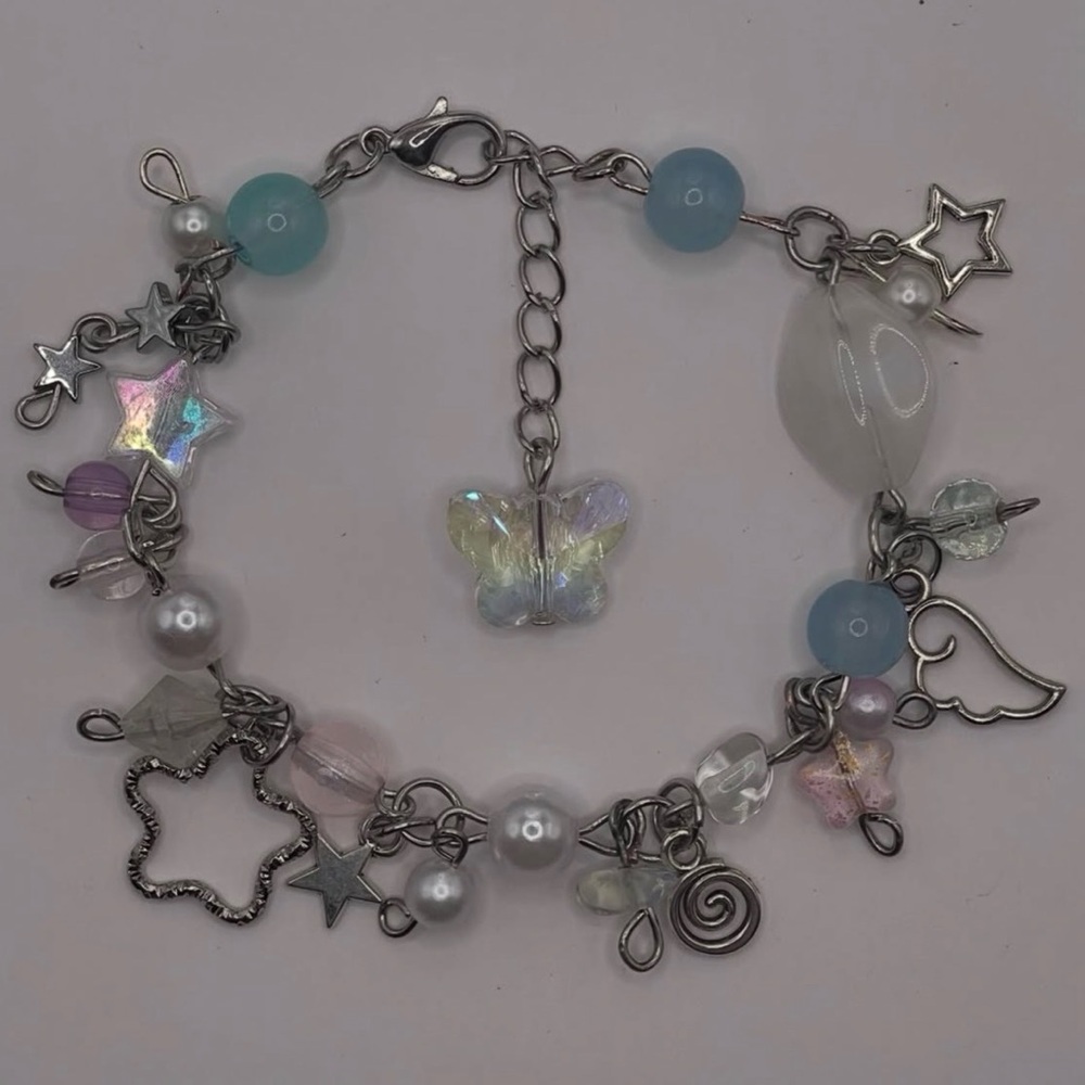 Charming Silver Bracelet with Multicolor Accents